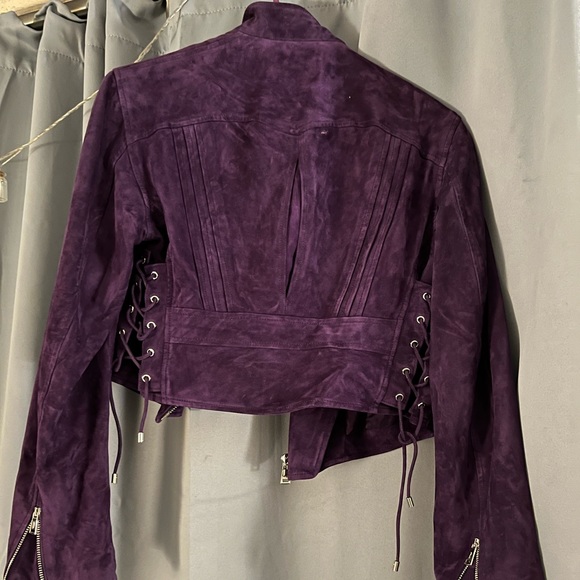 Ralph Lauren gorgeous purple suede jacket silk lining 100% authentic size 6 - Picture 4 of 8
